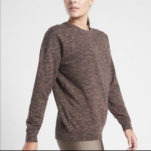 Athleta Studio to Street Animal Print sweatshirt